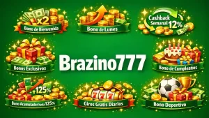Bonos disponibles en el casino Brazino777